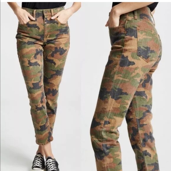 Madewell The High Rise slim Boy Jean Camo Size 24 - Picture 1 of 8